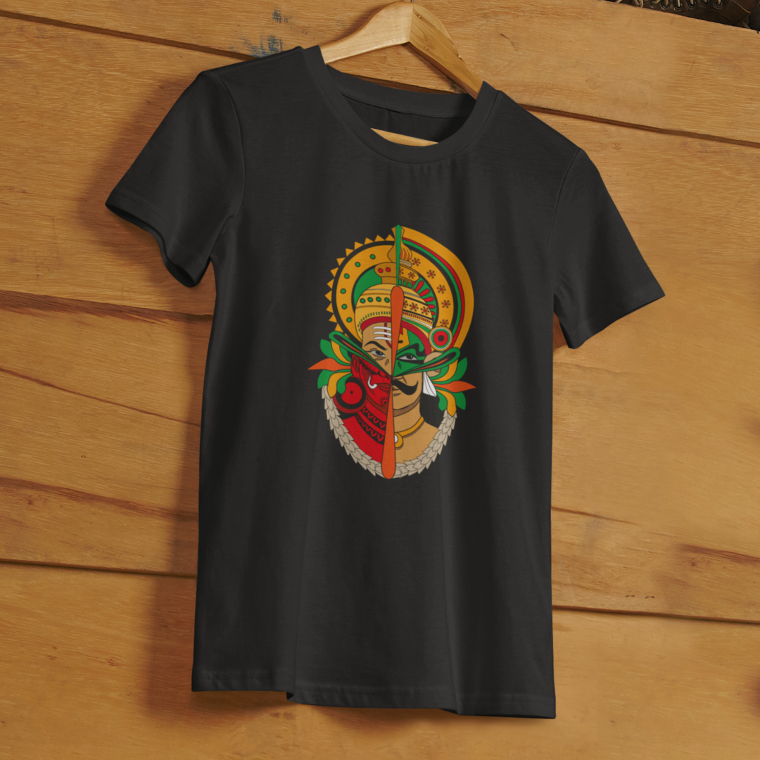 MAVELI- KATHAKALI-THEYYAM FUSION T-SHIRT FOR WOMEN