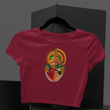 MAVELI- KATHAKALI-THEYYAM FUSION CROP TOP FOR WOMEN