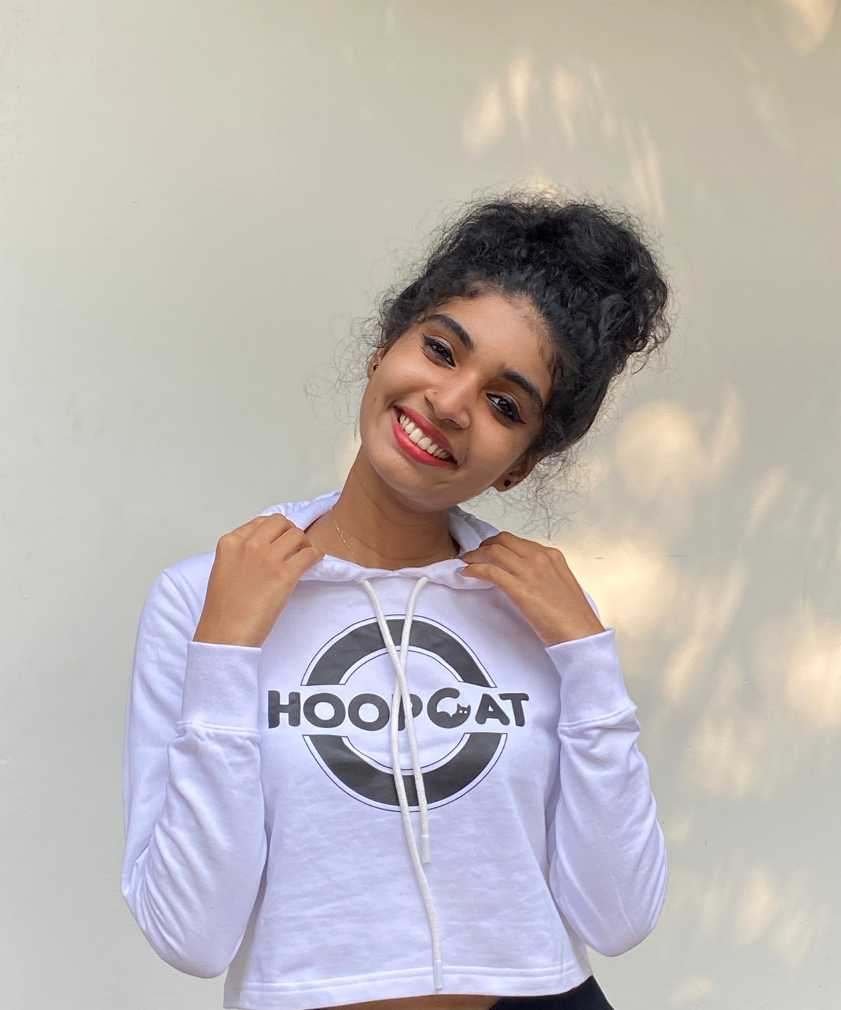 Hoopcat Brand White Women's Crop Hoodies