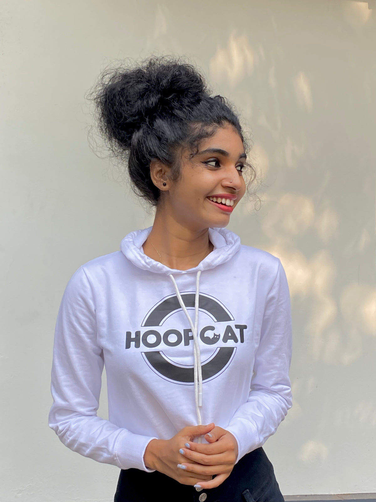 Hoopcat Brand White Women's Crop Hoodies