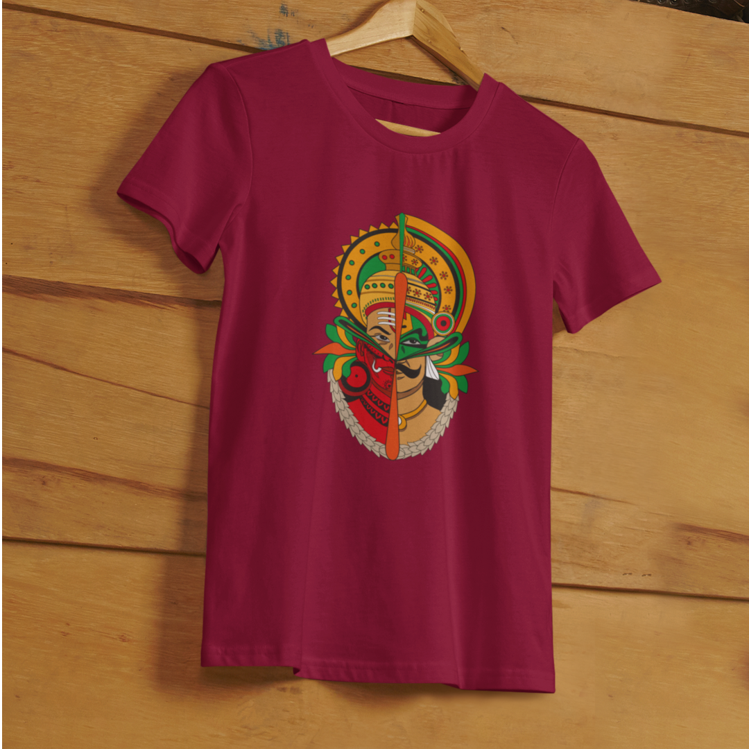 MAVELI- KATHAKALI-THEYYAM FUSION T-SHIRT FOR WOMEN