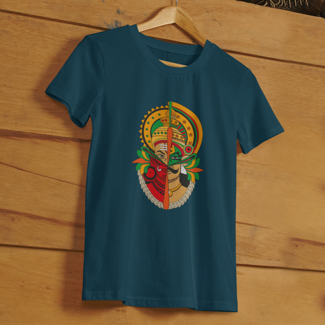 MAVELI- KATHAKALI-THEYYAM FUSION T-SHIRT FOR WOMEN