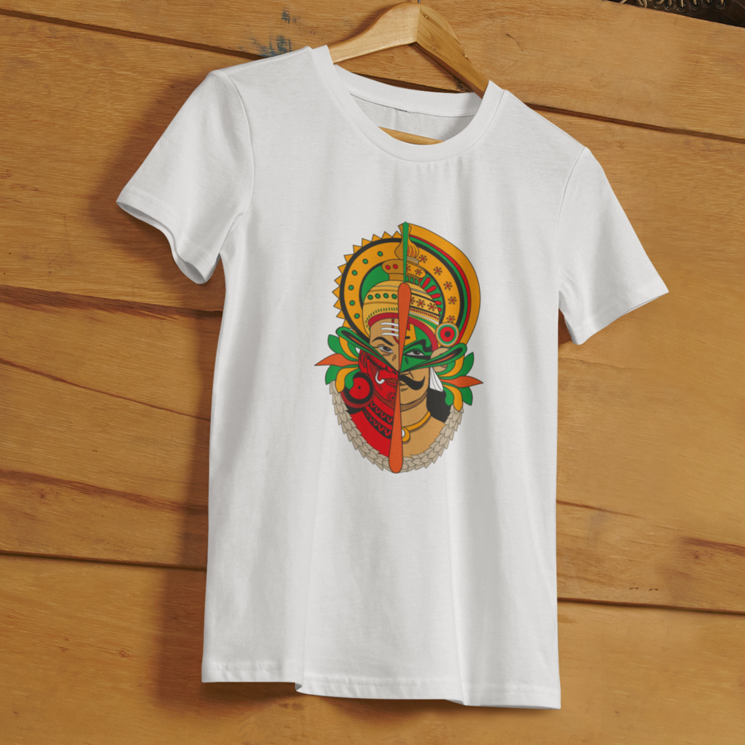 MAVELI- KATHAKALI-THEYYAM FUSION T-SHIRT FOR WOMEN