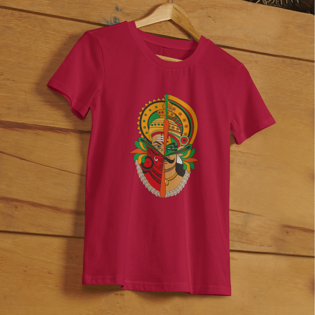 MAVELI- KATHAKALI-THEYYAM FUSION T-SHIRT FOR WOMEN