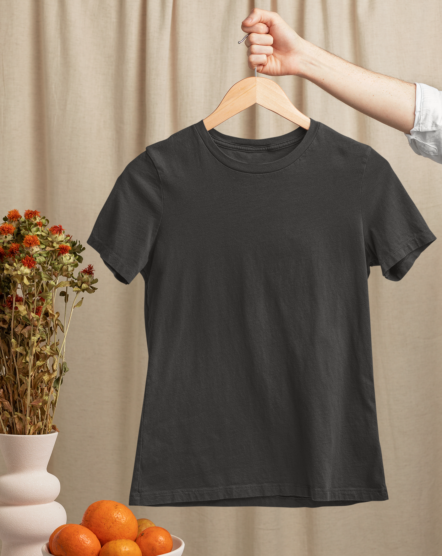 Black Half Sleeve T-Shirt for Women