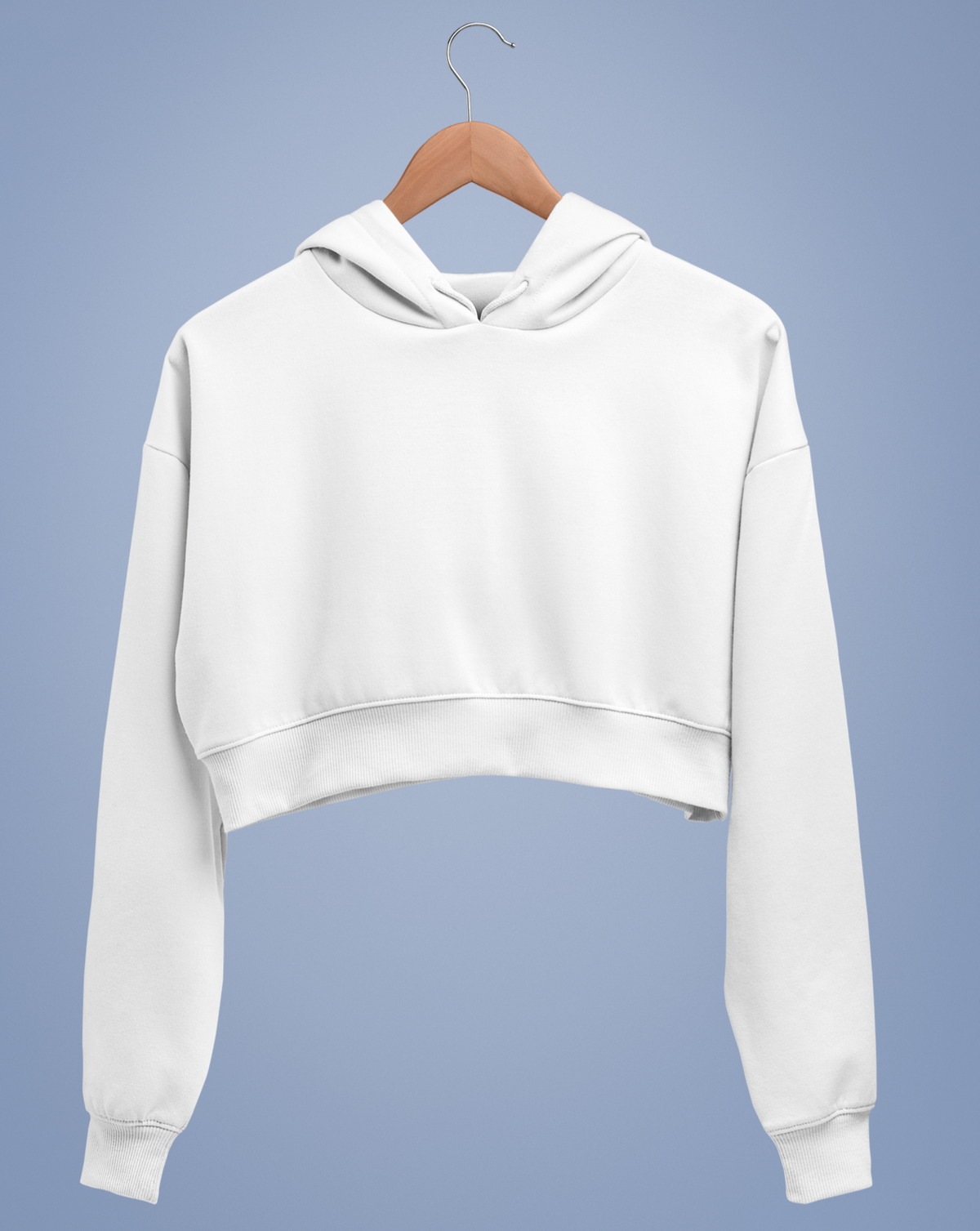 White Crop Hoodie for Women