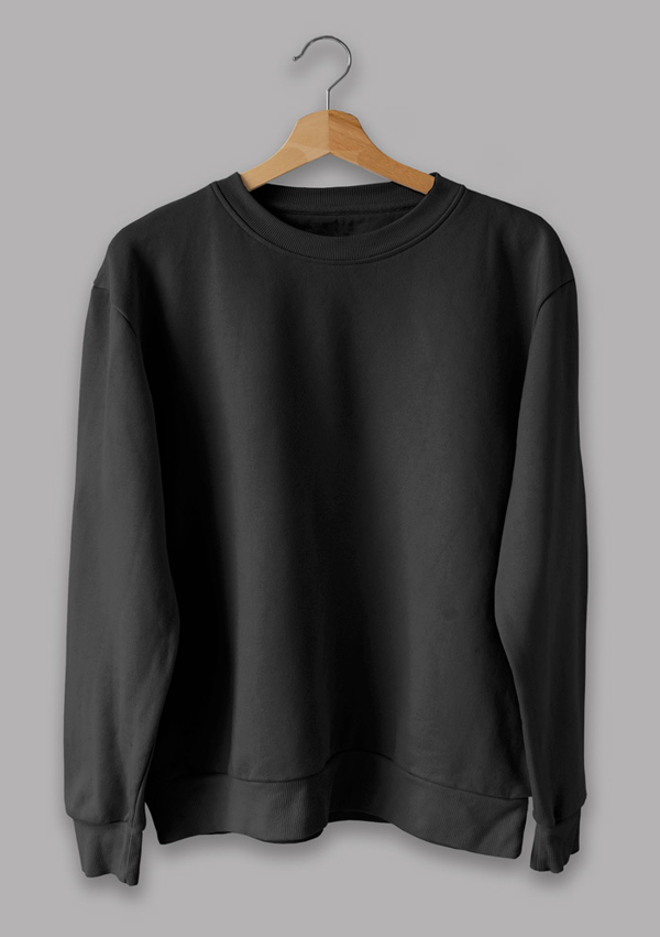 Plain Black Sweatshirt for Men