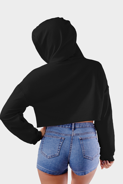 Black Crop Hoodie for Women