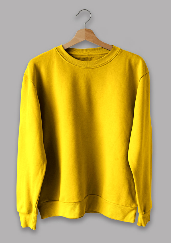 Plain Golden Yellow Sweatshirt for Men