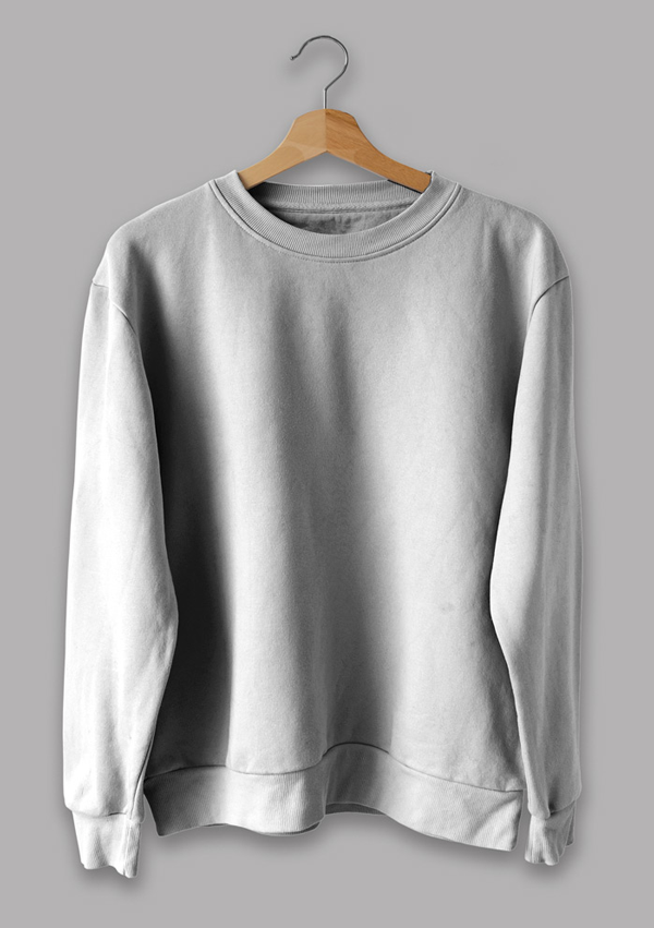 Plain Melange Grey Sweatshirt for Men