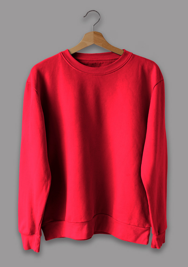 Plain Red Sweatshirt for Men