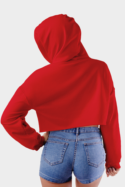 Red Crop Hoodie for Women