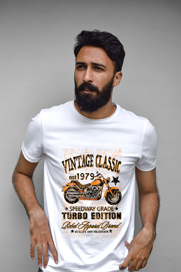 Vintage Classic Half Sleeve T-Shirt for Men