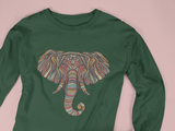 Elephant graphic design Olive Green Full Sleeve T-Shirt