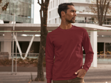 Maroon Full Sleeve T-Shirt  for Men