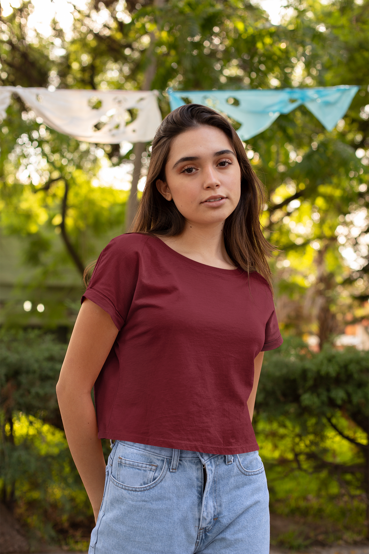 Maroon Crop Top for Women