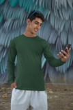 Olive Green Sleeve T-Shirt  for Men