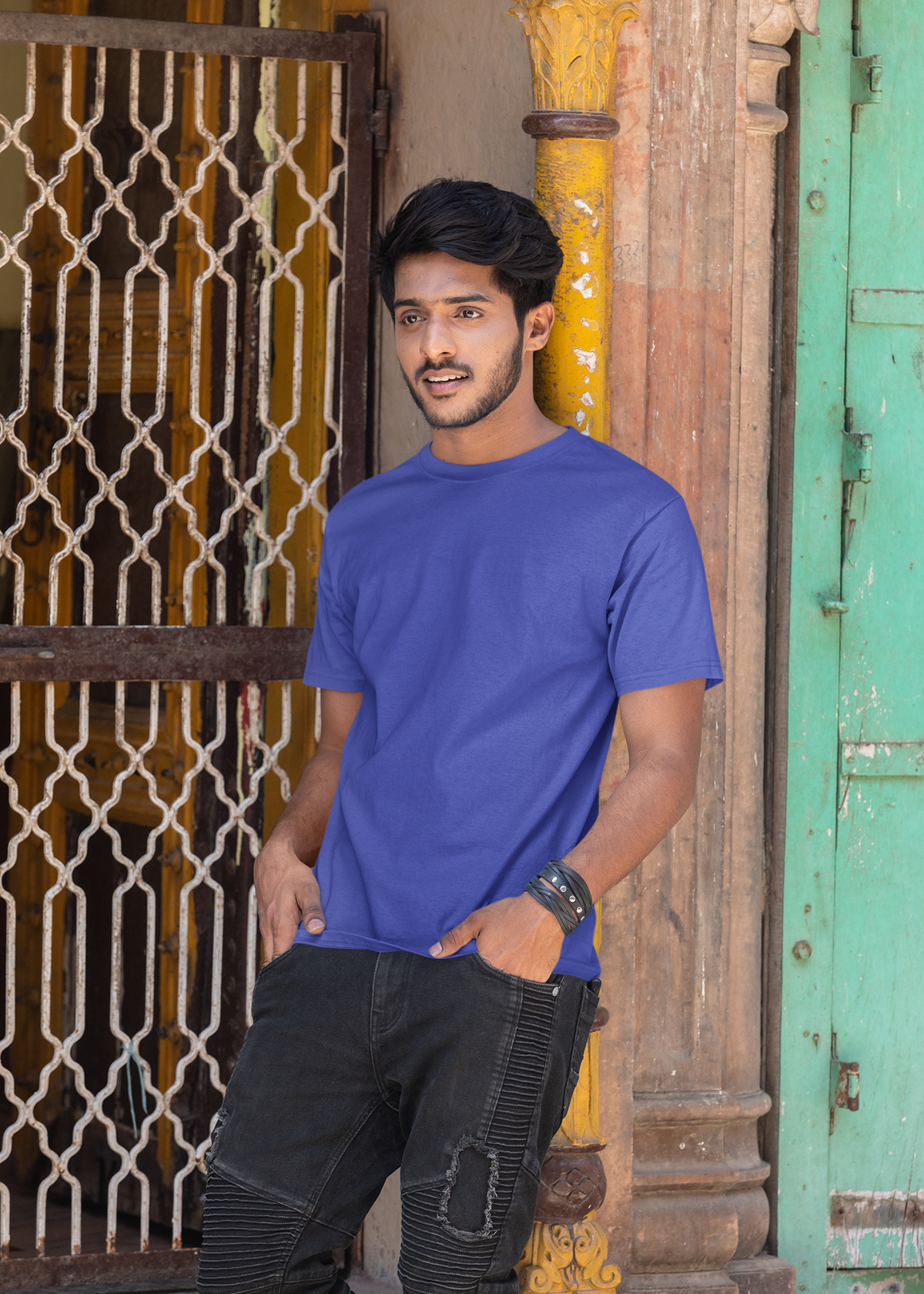 Royal Blue Half Sleeve T-Shirt for Men