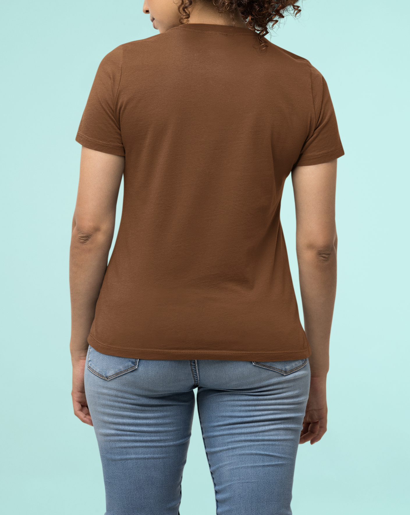 Coffee Brown Half Sleeve T-Shirt for Women