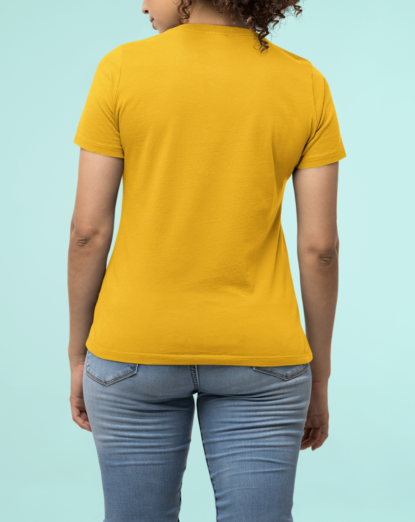 Golden Yellow Half Sleeve T-Shirt for Women