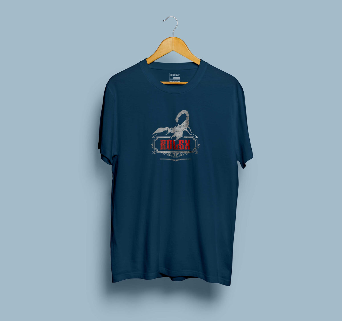 Rolex Navy Blue Half Sleeve T-Shirt for Men