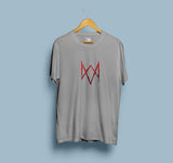 Watch Dog Melange Grey Half Sleeve T-Shirt for Men