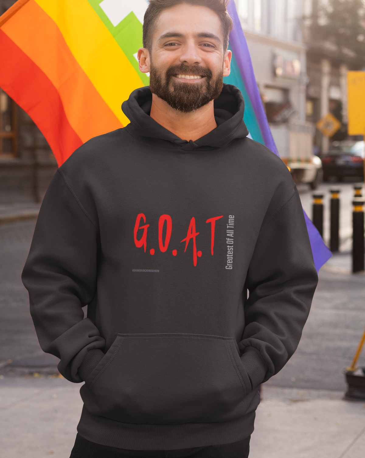 G.O.A.T Printed Hoodie Black