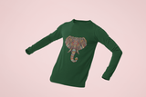 Elephant graphic design Olive Green Full Sleeve T-Shirt