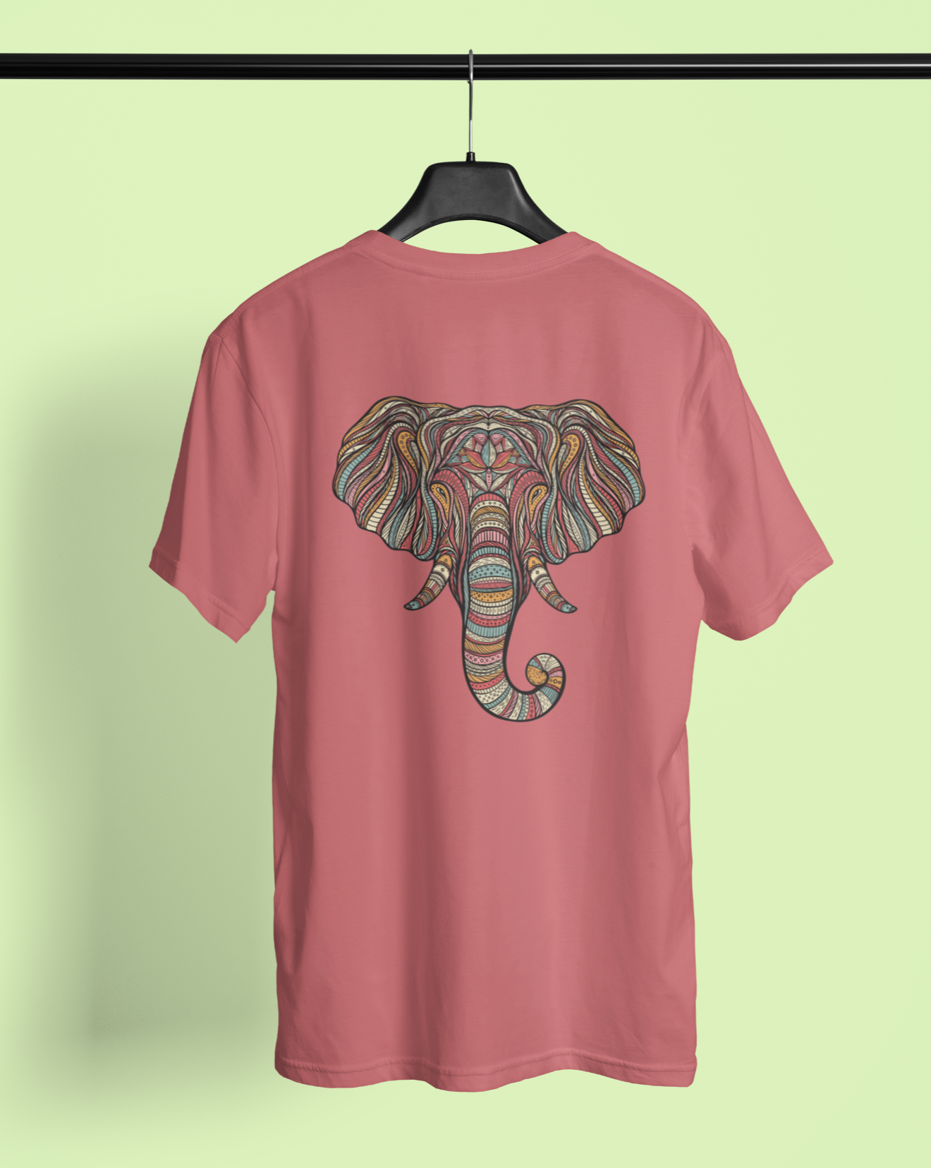 Elephant graphic design Dusty Rose Over Size T-Shirt