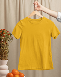 Golden Yellow Half Sleeve T-Shirt for Women