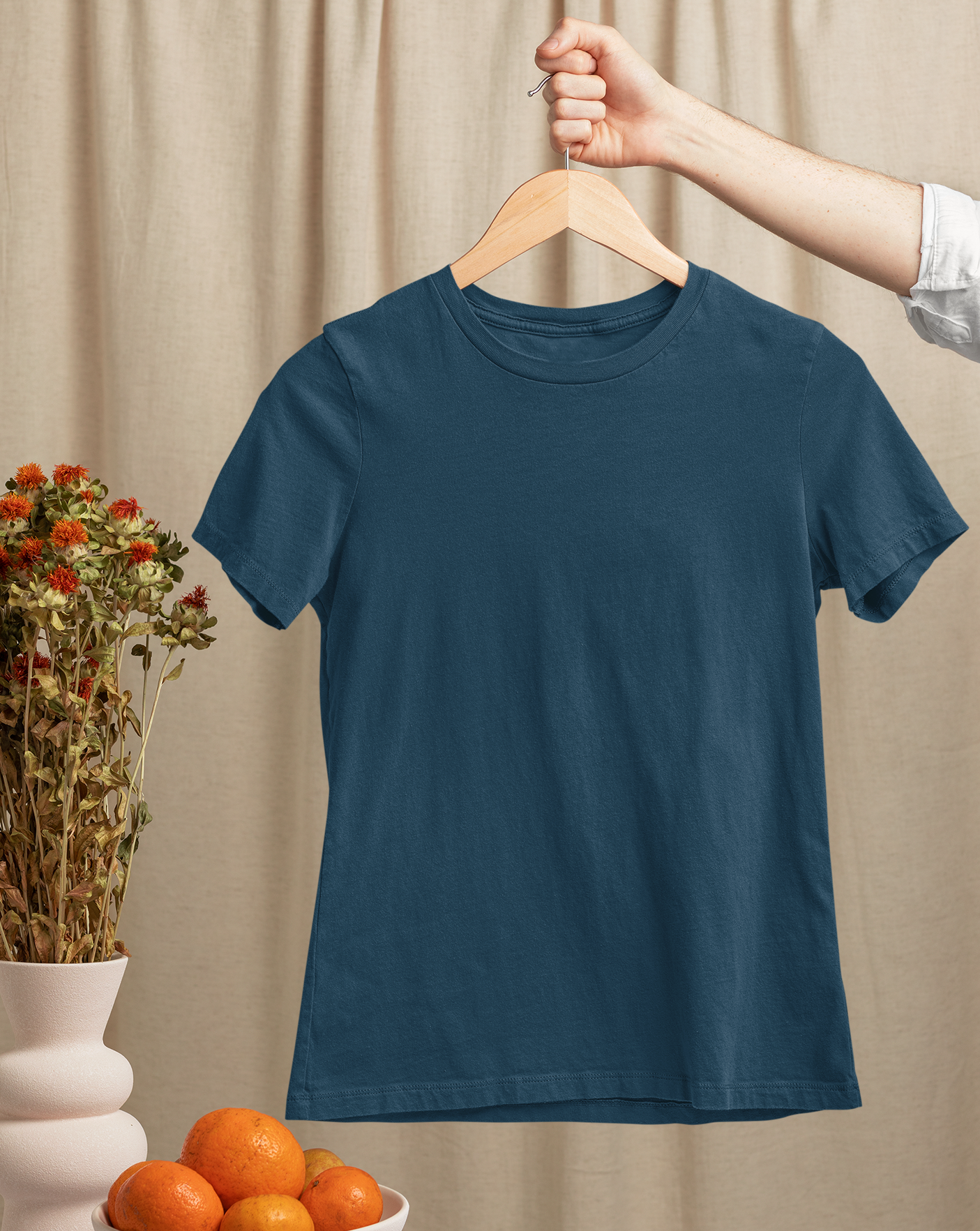 Navy Blue Half Sleeve T-Shirt for Women