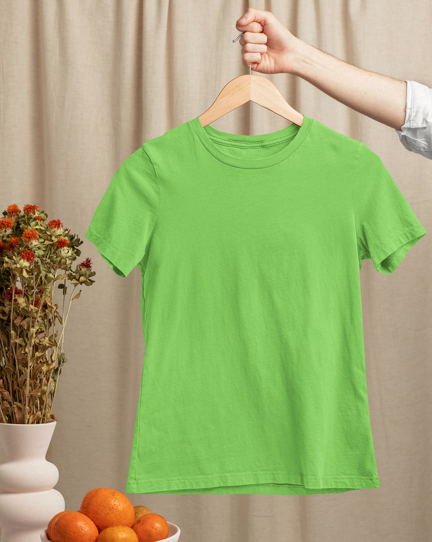 Lril Green Half Sleeve T-Shirt for Women