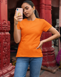 Orange Half Sleeve T-Shirt for Women