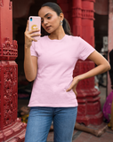 Light Pink Half Sleeve T-Shirt for Women