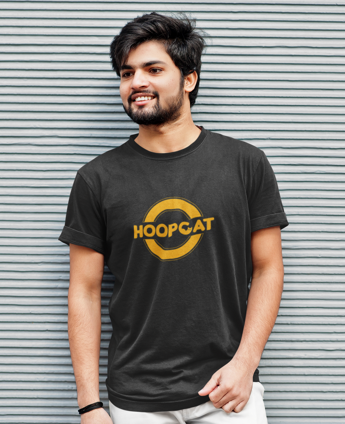 Hoopcat Brand Black Men's T-Shirt