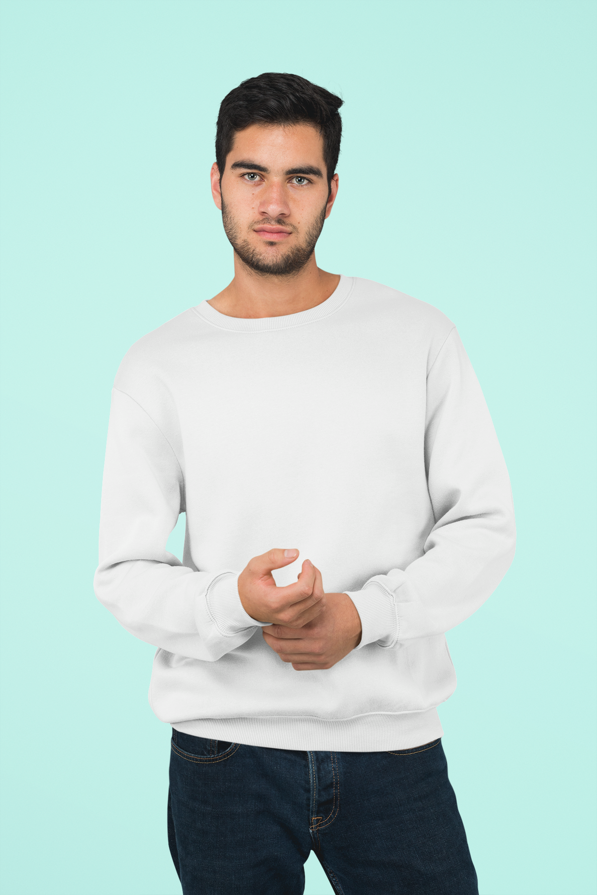 Plain White Sweatshirt for Men