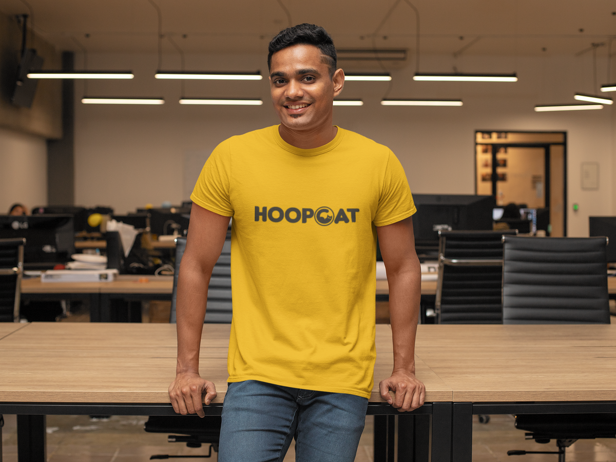 Hoopcat Golden Yellow Half Sleeve T-Shirt for Men